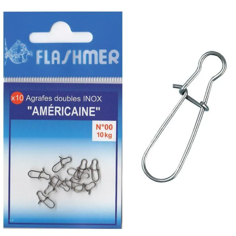 Flashmer Agrafe Americaine - Par 10 * Montage Ligne