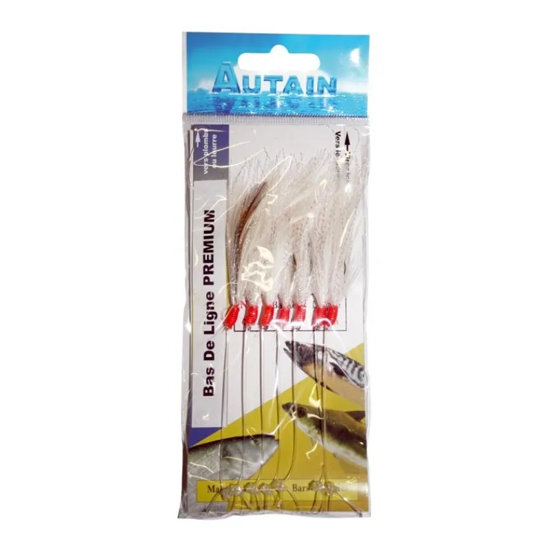 Autain Bas De Ligne 7 Hamecons Blanc * Lignes Montées