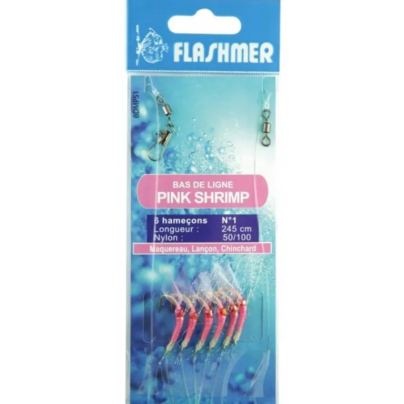 Flashmer Bas De Ligne Pink Shrimp * Lignes Montées