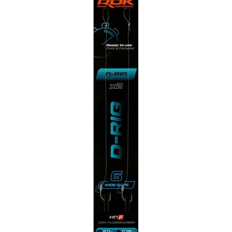 Bas De Ligne Rok Fishing D-Rig Wide Gape - Par 2