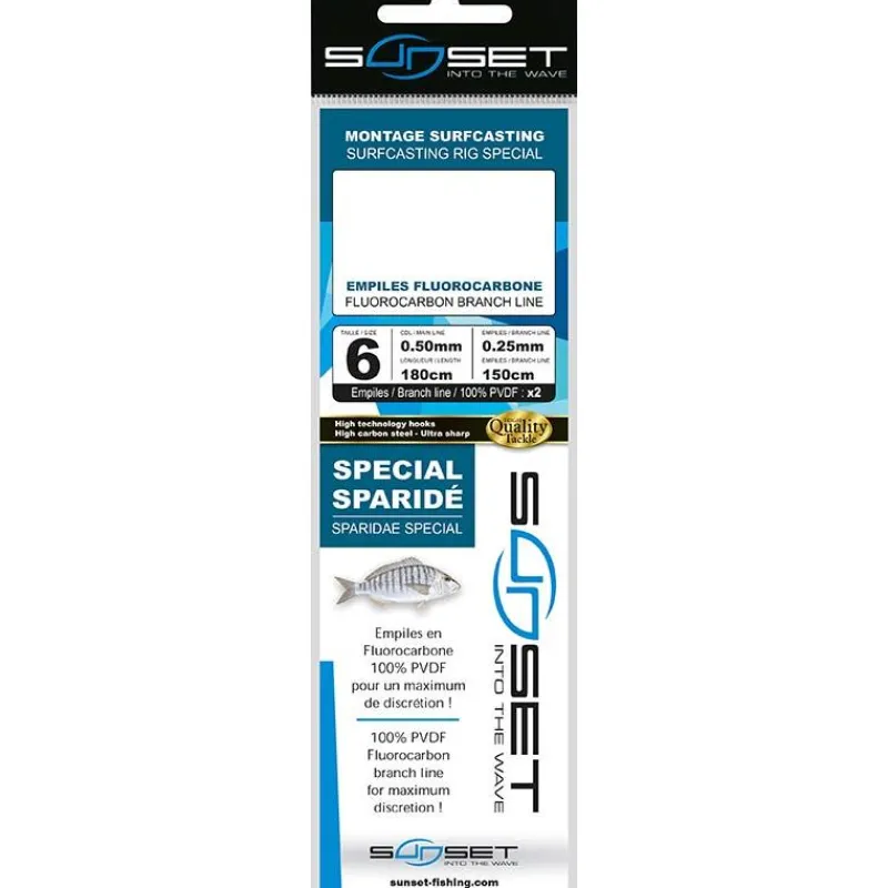 Sunset Bas De Ligne Surfcasting Rs Competition Special Sparide - Fluoro * Tresses - Fils - Bdl Mer