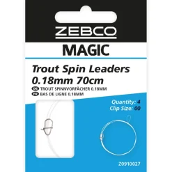 Zebco Bas De Ligne Magic Trout Spin Leaders * Lignes Montées