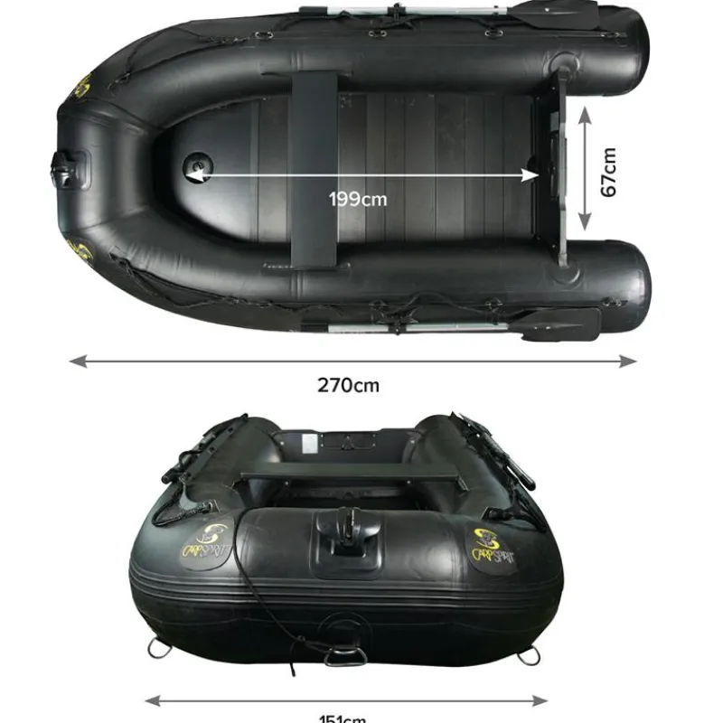 Carp Spirit Bateau Pneumatique Black Boat Alu 27 * Nautisme Carpe