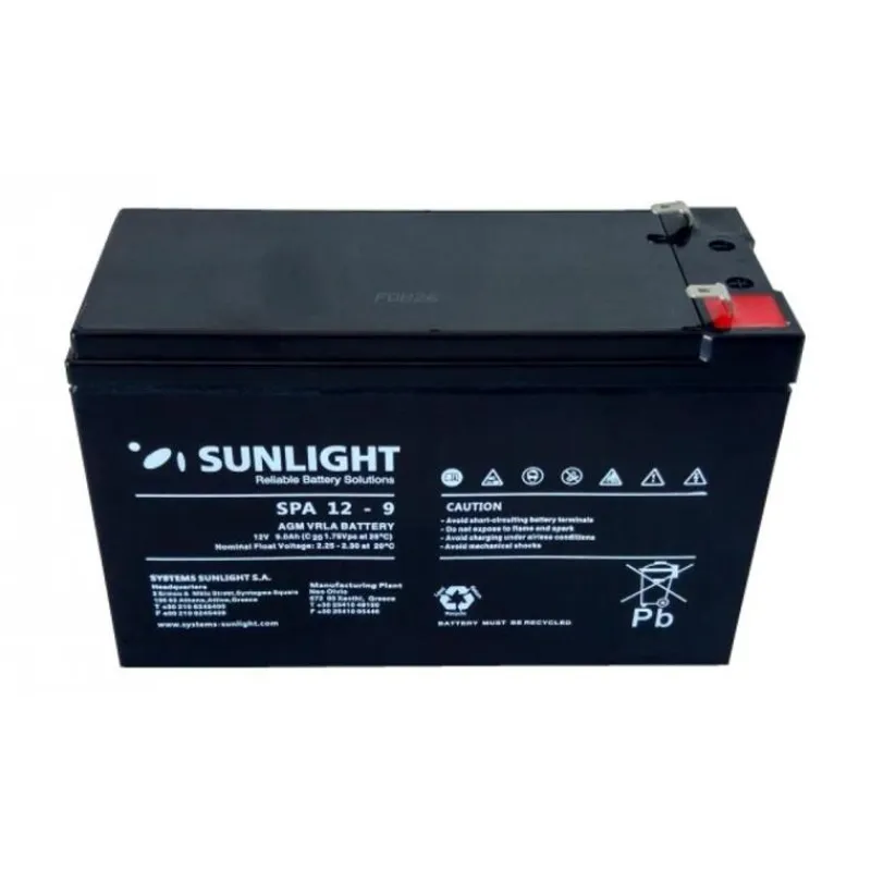 Sunlight Batterie Agm 12V 9Ah Pour Sondeur * Batteries & Chargeurs