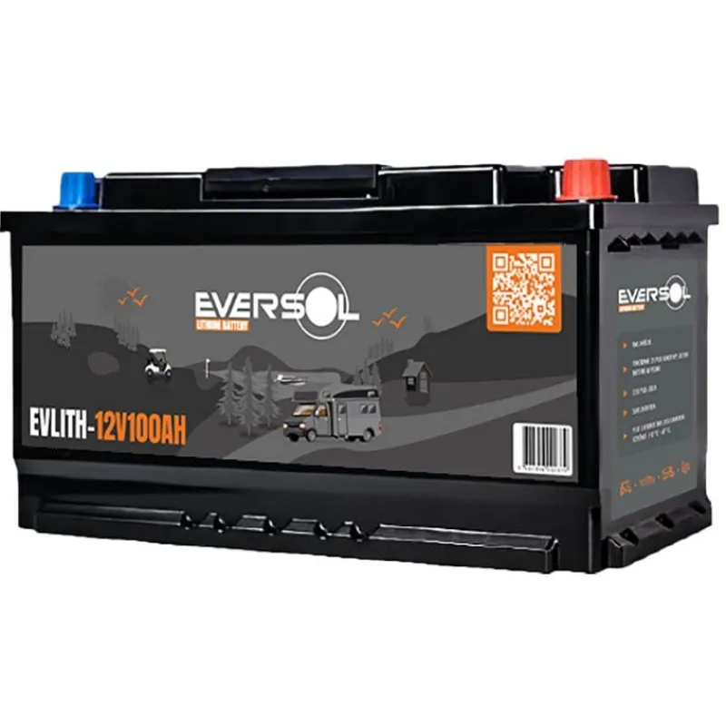 Eversol Batterie Lithium 12.8V 1Ah + Bluetooth + Préchauffage * Batteries & Chargeurs