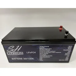 SH Lithium Batterie Lithium Lifeop4 Format Caisse Bluetooth 36V100amp + Chargeur * Batteries & Chargeurs