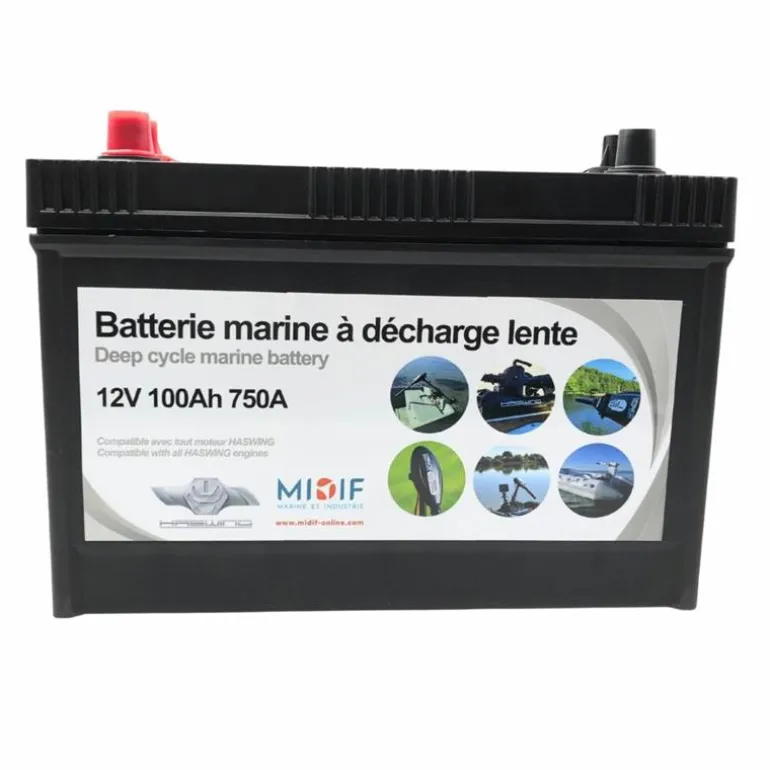 Batterie Marine Haswing 12V 100Ah 750A Haswing Double Bornes