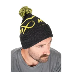 Bonnet Fox Matrix Lime & Grey Bobble Hat - Gris