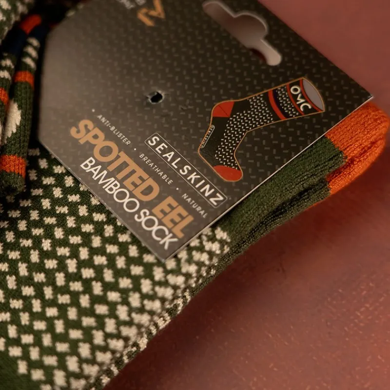 One More Cast Chaussettes Homme Spotted Eel Bamboo - Kaki * Sous-Vêtements & Chaussettes