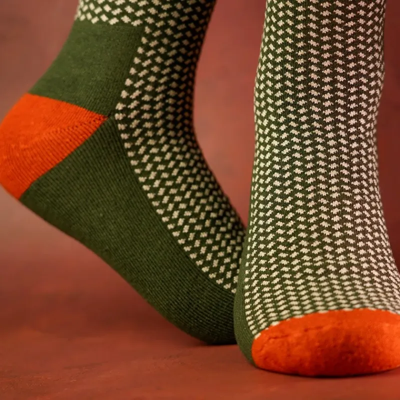 One More Cast Chaussettes Homme Spotted Eel Bamboo - Kaki * Sous-Vêtements & Chaussettes