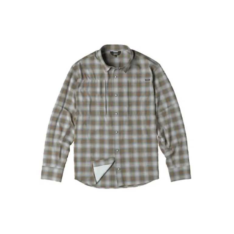 Chemise Manches Longues Homme Orvis Pro Stretch Ls Shirt - Carreaux Kaki/Beige