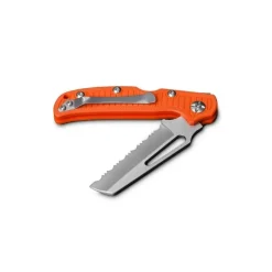 HPA Couteau Pliant De Sauvetage Et Secours Dents Crantés Orange * Sécurité & Secours