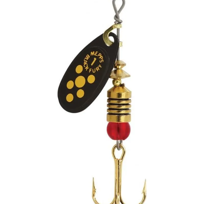 Mepps Cuiller Tournante Black Fury Noir Point Jaune * Leurres Carnassiers|Leurres Truite