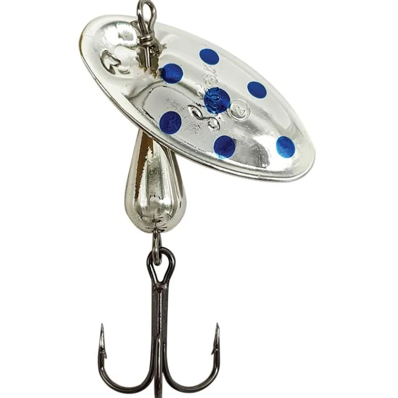 Suissex Cuiller Tournante Cicada Argent Points Bleus * Leurres Truite