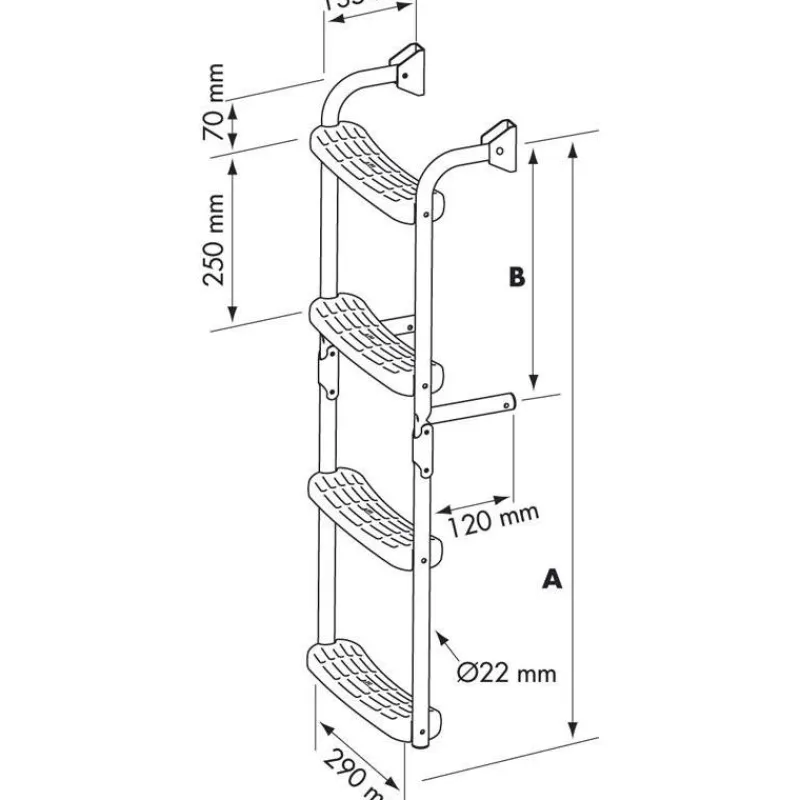 Plastimo Echelle Inox Pliante Crosses A 9° * Sécurité & Secours