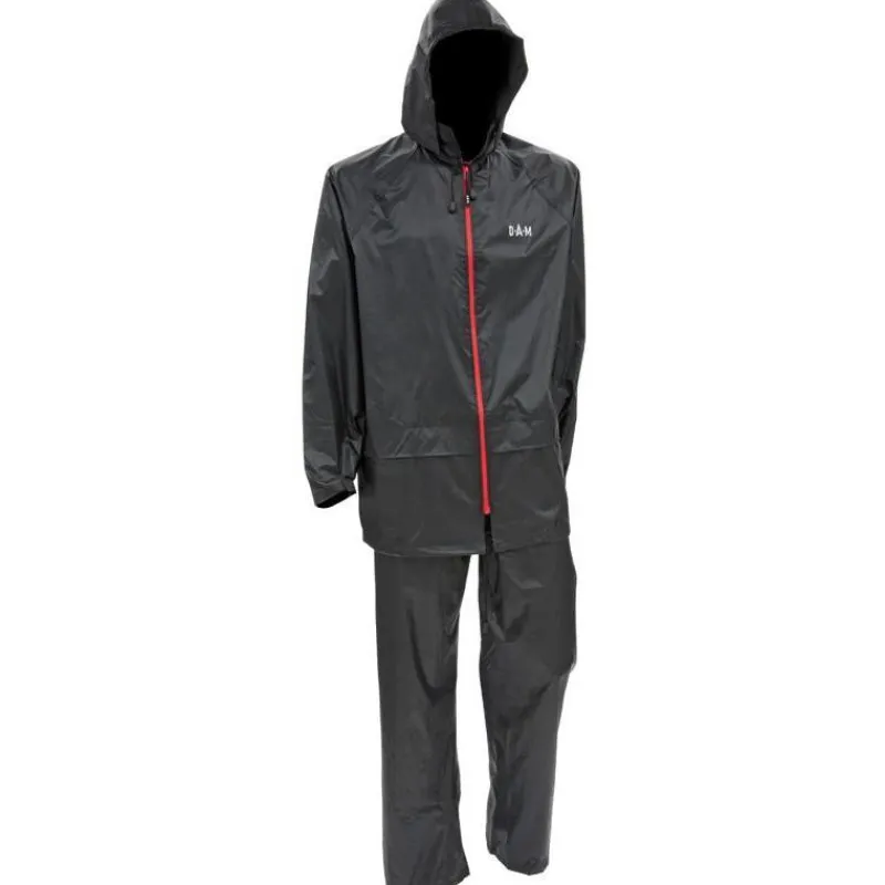 DAM Ensemble Veste Et Pantalon Homme Impermeable Portec Rainsuit - Noir * Vestes De Pêche