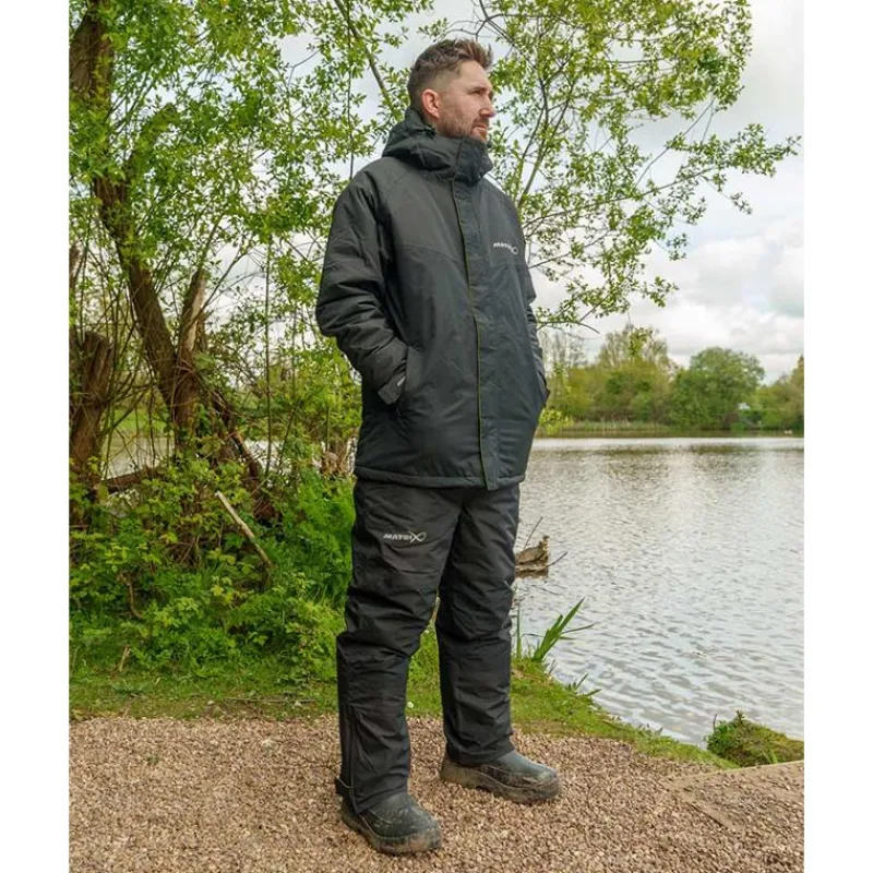 Fox Matrix Ensemble Veste Et Salopette Homme Therma Foil Winter Suit - Noir * Vestes De Pêche