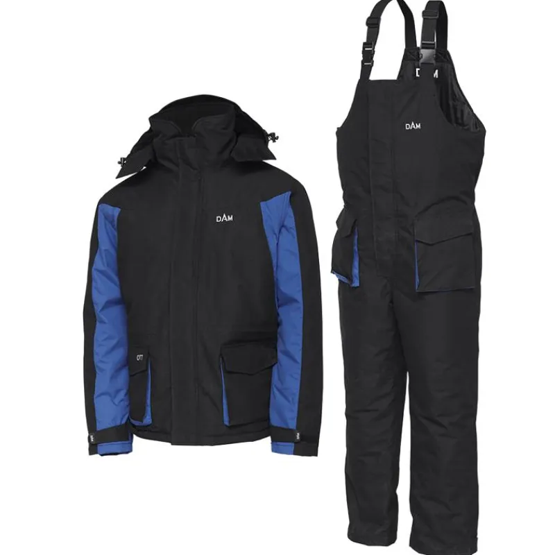 DAM Ensemble Veste Et Salopette Homme O.T.T. Thermal Suit - Noir/Bleu * Vestes De Pêche