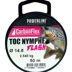 Powerline Fluorocarbone Carbonflex Toc Nymphe Flash - 50M * Fils Truite