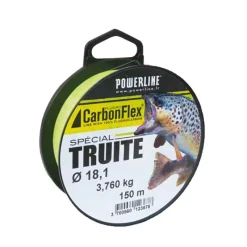 Powerline Fluorocarbone Carbonflex Truite Toc - Vert-Blanc - 150M * Fils Truite