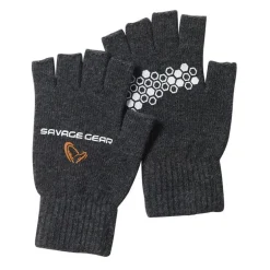 Gants Homme Savage Gear Knitted Half Finger Glove - Gris