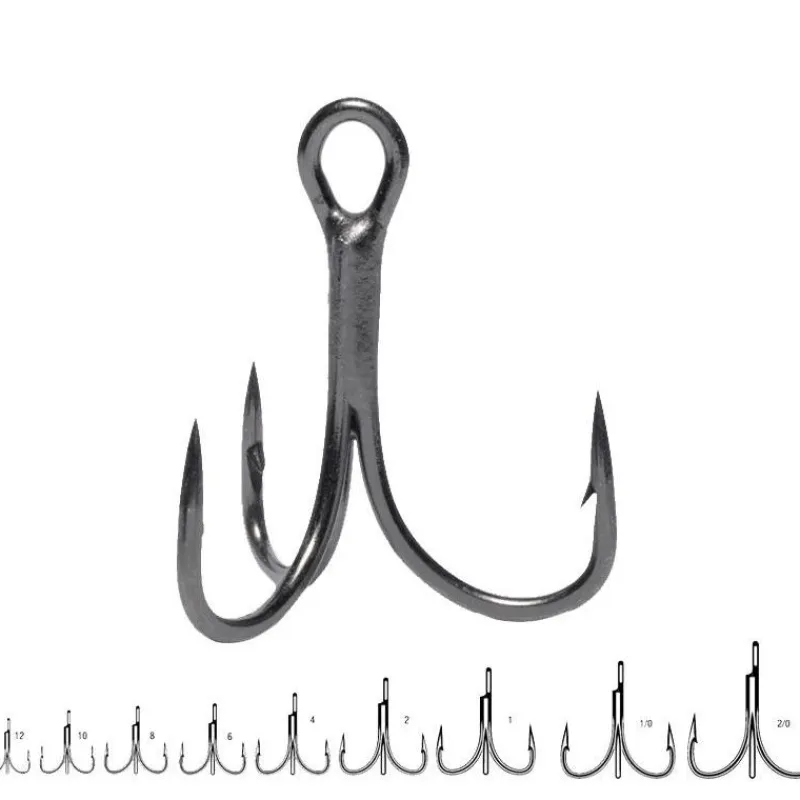 VMC Hamecon Triple Carnassier Inline 2X Renforce 7554 - Etain Brillant - Par 5 * Hameçons