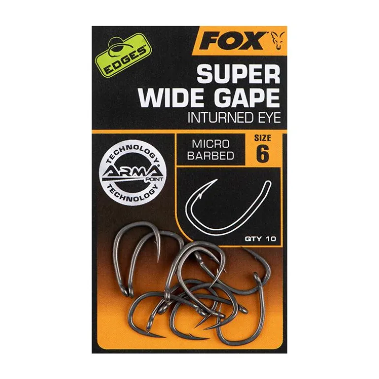 Hameçon Carpe Fox Edges Super Wide Gape (In-Turned Eye)