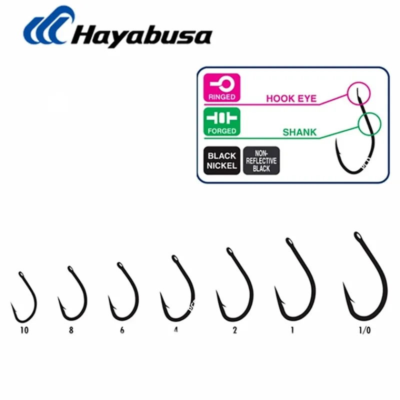 Hayabusa Hameçon Simple H.Bil 288 Black Nickel * Montages Carpe