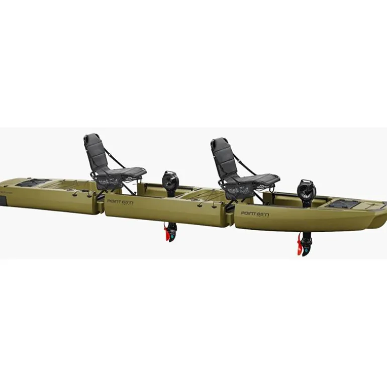 Kingfisher Duo Kayak De Pêche Point 65°N Modulable Deux Places - Vert Armée