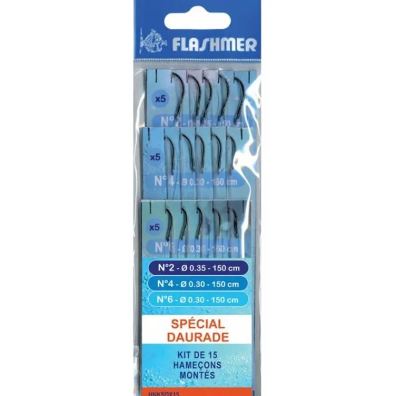 Flashmer Kit Hameçons Montés Spécial Daurade * Hameçons