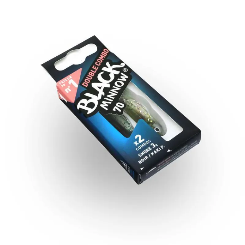 Fiiish Kit Leurre Souple Arme Double Combo Black Minnow 70 + Tete Plombee Shore * Leurres Carnassiers|Leurres Mer