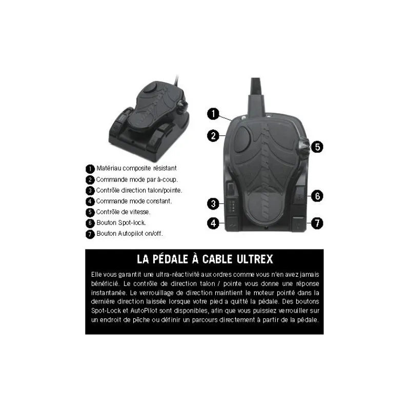 Minn Kota Moteur Electrique Ultrex 112Lbs Gps Avec Pédale À Câble Micro Télécommande Et Sonde Intégrée Mdi+ * Moteurs Électriques Bateau