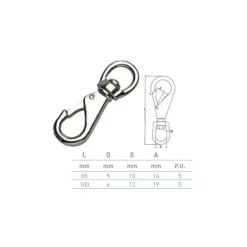 Pike n Bass Mousqueton Emerillon Voile Pike'n Bass Alliage Aluminium * Ancres