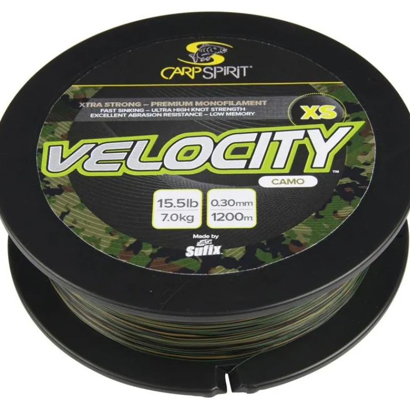 Carp Spirit Nylon Velocity Xs Lo-Vis Camo - 1200M * Fils - Tresses Carpe