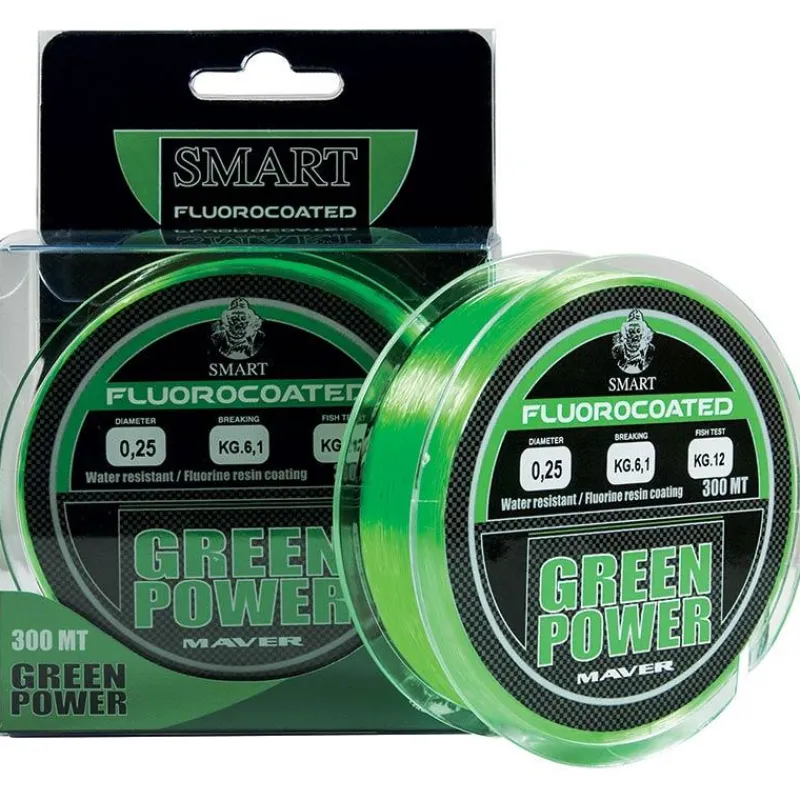 Maver Nylon Green Power Fluorine - 300M * Tresses - Fils - Bdl Mer