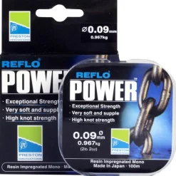 Preston Innovations Nylon Reflo Power - 100M * Fils - Tresses Coup & Anglaise