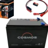 Cosmos Pack Batterie Lithium 12V 15Amp + Chargeur Osram 12V4amp + Faisceaux De Connexion Rapide * Batteries & Chargeurs