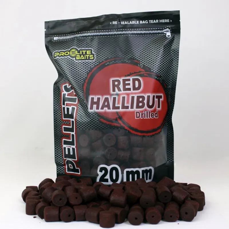 Pro Elite Baits Pellet Percé Drilled Red Hallibut Pellets * Appâts Carpe