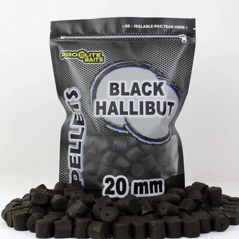 Pro Elite Baits Pellet Percé Drilled Black Hallibut Pellets * Appâts Carpe