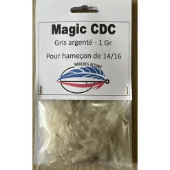 Vesuna Plume Magic Cdc 0.25G Ou 1G Gris Argenté * Fly Tying