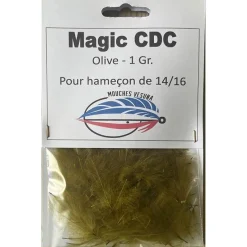 Vesuna Plume Magic Cdc 0.25G Ou 1G Olive * Fly Tying|Mouches