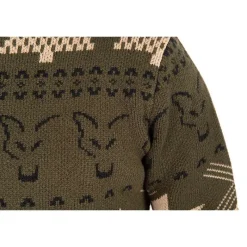 Fox Pull Homme Festive Jumper - Kaki * Sweats & Polaires