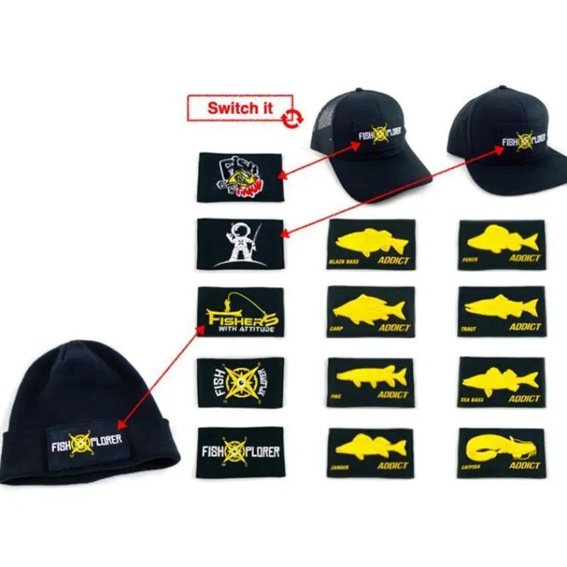 Fishxplorer Scratch Interchangeable Pour Casquette / Bonnet Addict Sandre - Vert * Cadeaux & Décoration|Cadeaux & Décoration