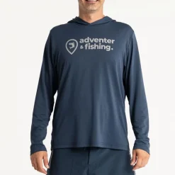 Sweat Homme Adventer & Fishing Golon Anti Uv À Capuche - Marine