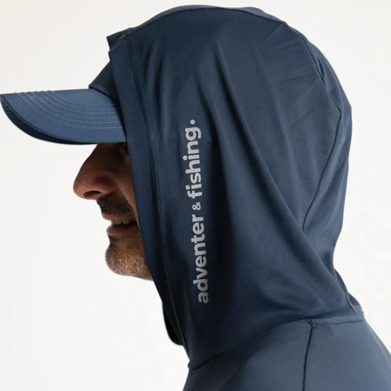 Sweat Homme Adventer & Fishing Golon Anti Uv À Capuche - Marine