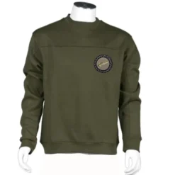 Sweat Homme Bartavel Nature Truite Col Rond - Kaki