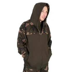 Fox Sweat Homme Lw Khaki/Camo Split Zip Hoody - Kaki/Camo * Sweats & Polaires