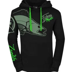 Hot Spot Design Sweat Homme Fishing Mania Zander - Noir * Sweats & Polaires