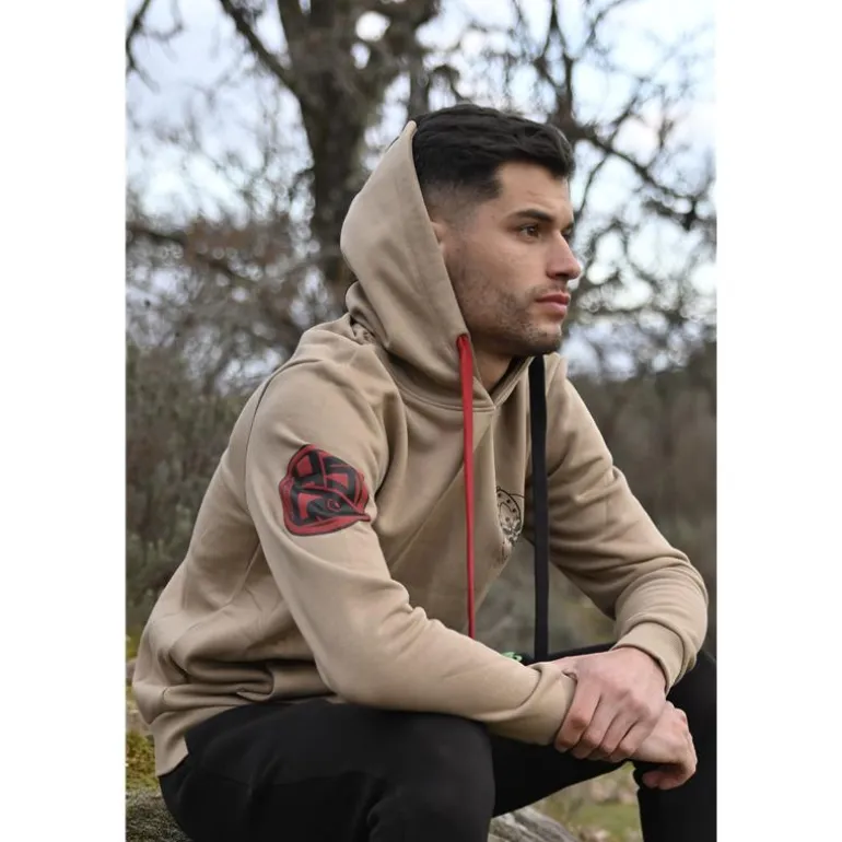 Sweat Homme Hot Spot Design Hoodie Hardheaded - Beige