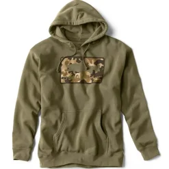 Orvis Sweat Homme Hoodie 1971 Camo Trout Olive - Olive * Sweats & Polaires